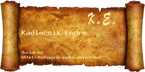 Kadlecsik Endre névjegykártya