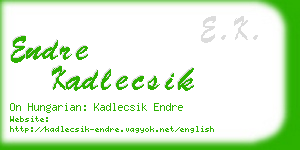 endre kadlecsik business card